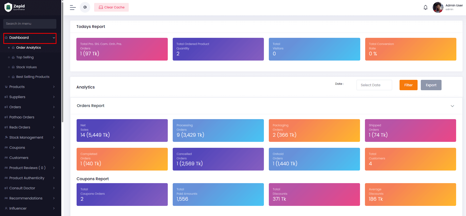 Dashboard Screenshot