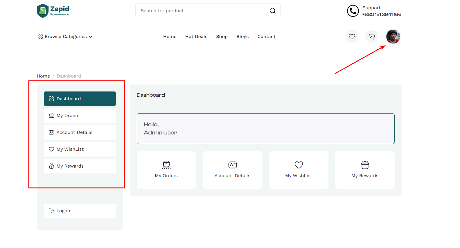 Dashboard Screenshot